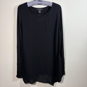 Karen Kane Women's Black Long Sleeve Overlay Tunic Top Size M NWT Fall